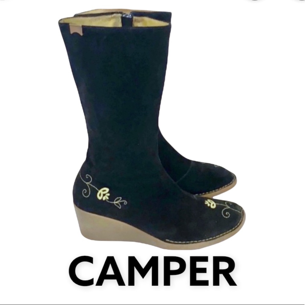 Authentic Camper black suede boots sz 7